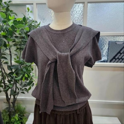 부루앤쥬디 sh06 라운드반팔숄니트세트 DG 다크그레이 BBRJPO015B