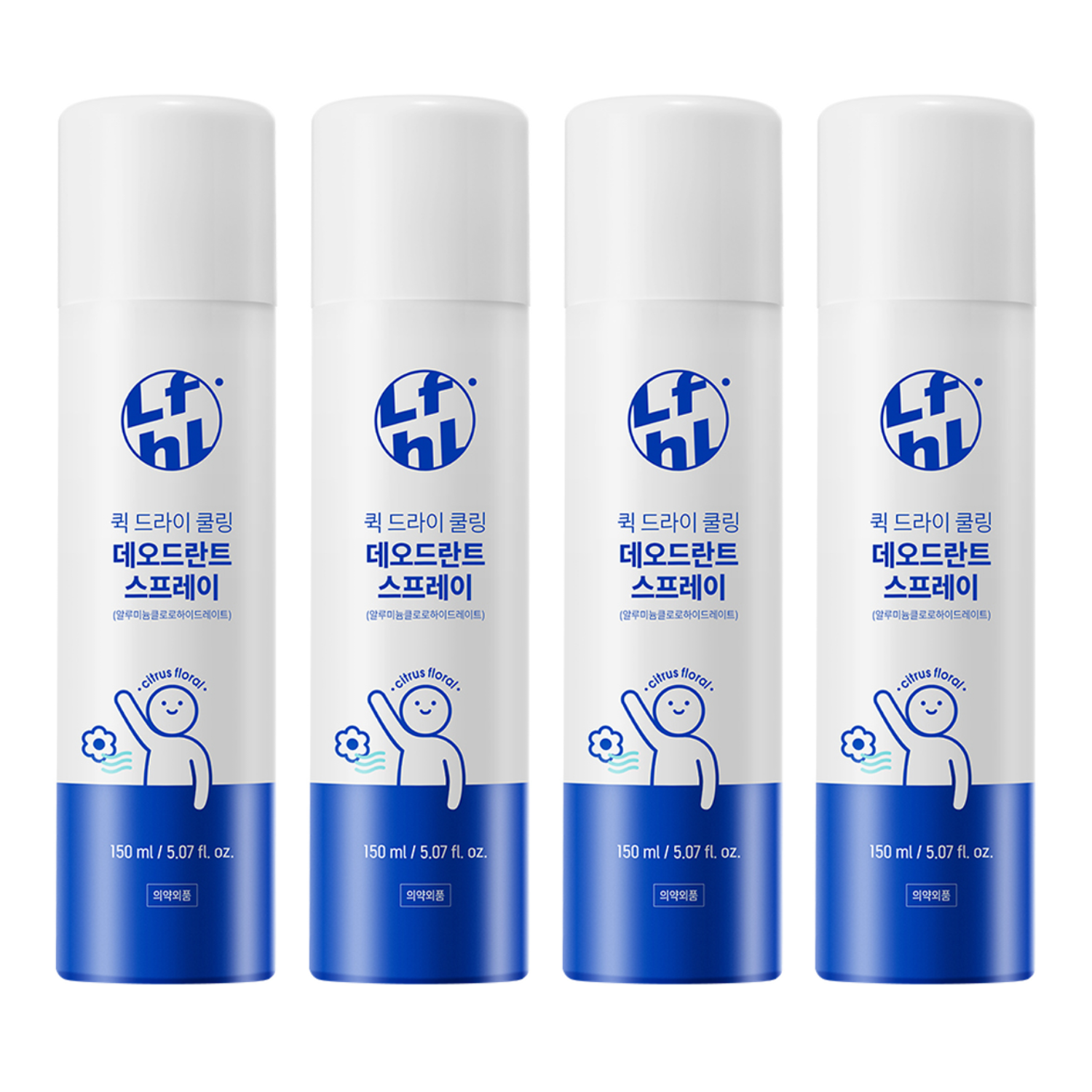라이프홀릭 퀵드라이 쿨링 데오드란트 스프레이 150ml (4개)_이미지