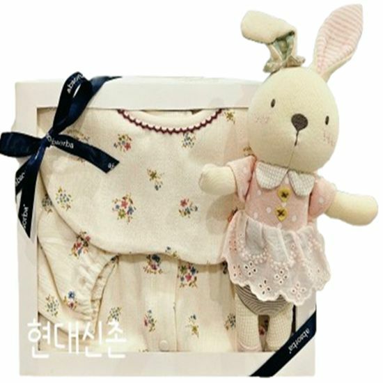 플라코튼모달바디슈트 턱받이 인형세트 AB2651BU17A AB2651BU17A