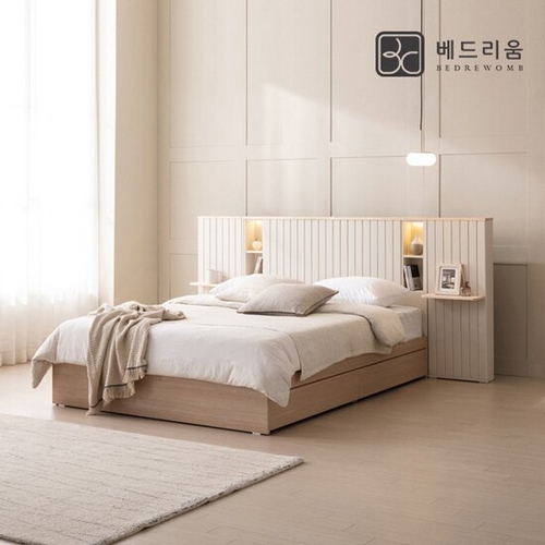 베드리움 브리드 원목 LED침대 Q (매트별도)_이미지