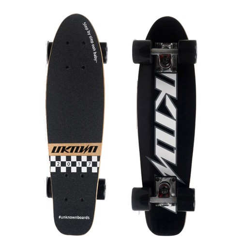 웰노운컴퍼니 언노운 우드 크루저보드 블랙화이트 22인치