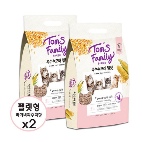 톰스패밀리 옥수수모래 펠렛 베이비파우더 5L (2개)_이미지