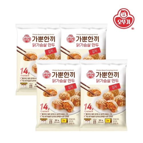 오뚜기 가뿐한끼 닭가슴살 만두 김치 180g (4개)_이미지