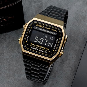 카시오 남성 메탈시계_A168WEGB-1B_이미지