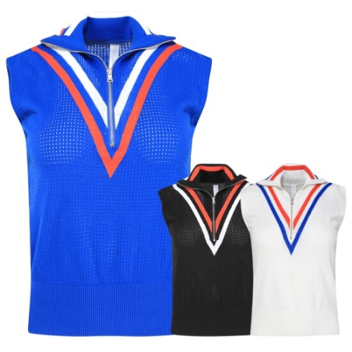 페라어스 여성 비비드 펀칭 반집업 여름 골프조끼 AVM54R6441