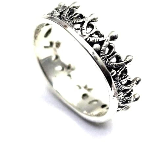 스털링 176829 COSUMOSU 로열 크라운 킹 퀸 925 실버 스피너 반지 순은 보석 없음