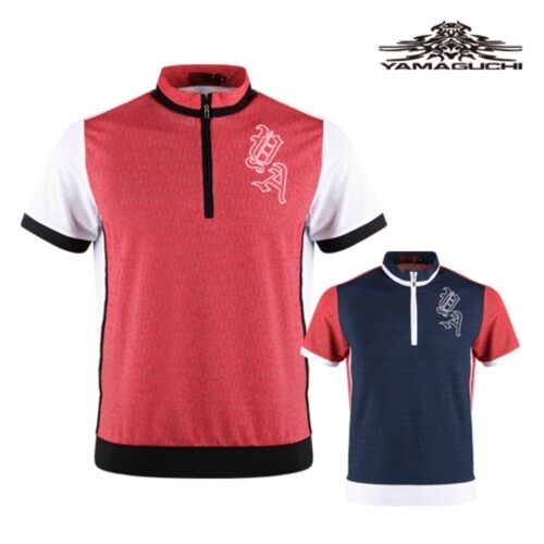 야마구찌 남성 반팔 반집업 골프셔츠 YG1M413 단품 색상네이비사이즈XL