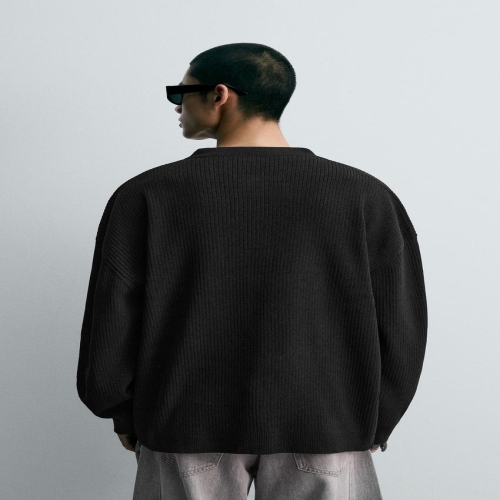 자라 국내 남성 텍스처 가디건 블랙 4938/312/800 Men 3358999_이미지