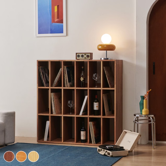 콜렉터 북케이스 LP장 깊은 원목책장 6x3 1200