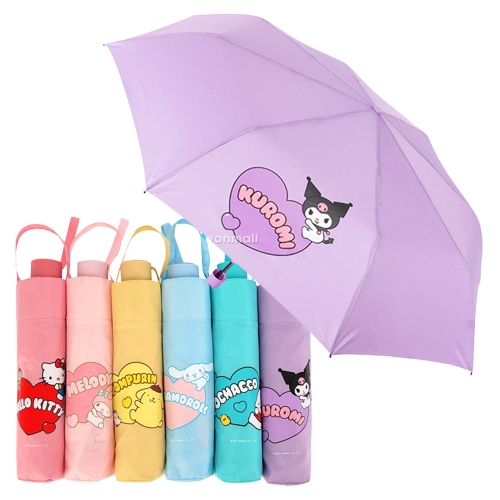 캐릭터 3단 하트 55cm 수동우산 코랄 226885
