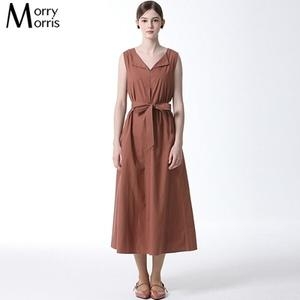 모리모리스 Morry Morris 벨티드 코튼 슬리브리스 원피스18058780588590