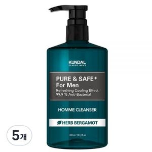 쿤달 퓨어 앤 세이프 쿨링 남성청결제 300ml (5개)_이미지