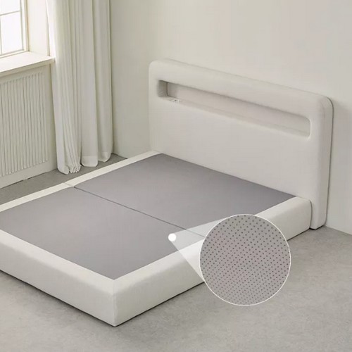 휴먼앤퍼니처 루피 LED 패브릭 평상형 호텔 침대 K (독립스프링)_이미지