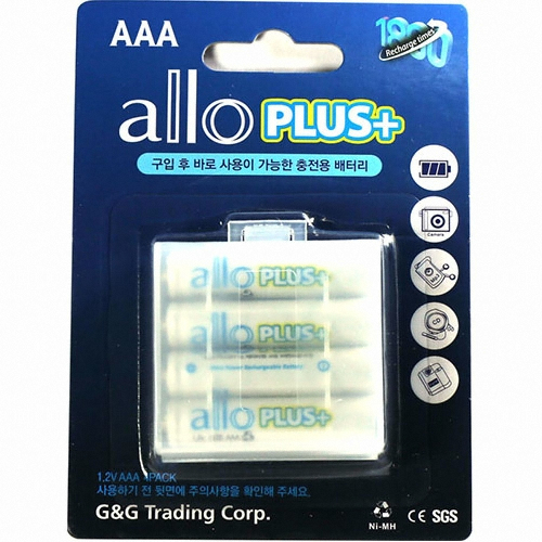 제이티원 알로플러스 AAA 950mAh 4알 1세트 AAA사이즈 충전지