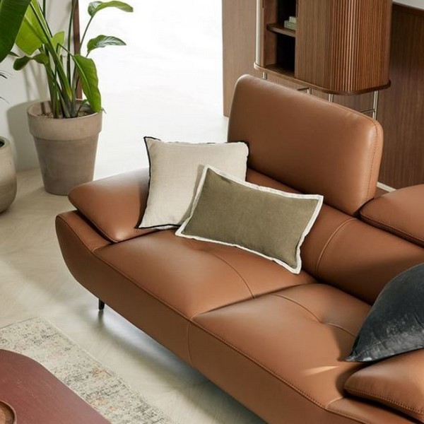 자코모 달리아 기능성 천연가죽 소파 3인용 (스툴별도)_이미지