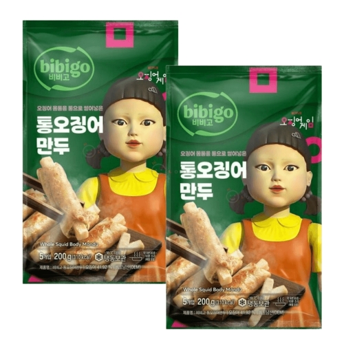 CJ제일제당 비비고 X 오징어게임 통오징어만두 200g (3개)