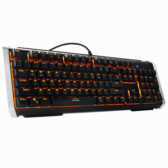 앱코 HACKER K630 오렌지 LED 더블 키캡 (블랙, 청축)_이미지
