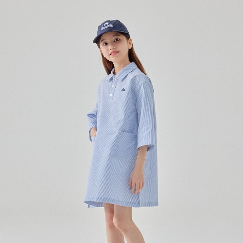 LEE 키즈 히코리패턴 여름 원피스 블루 LK2502OP70BL