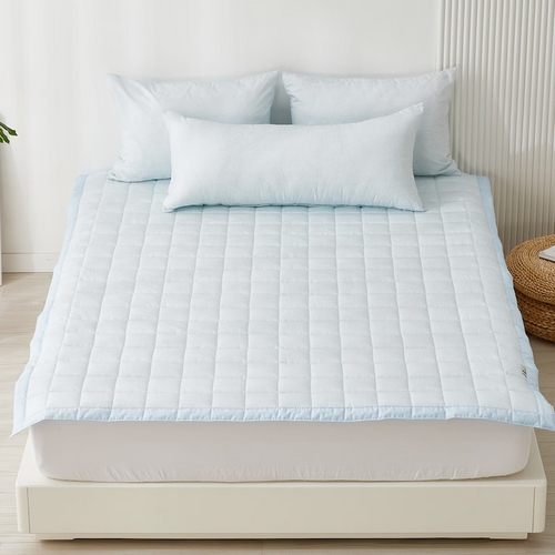 체크 아이스셀 듀라론100% 여름 침대패드