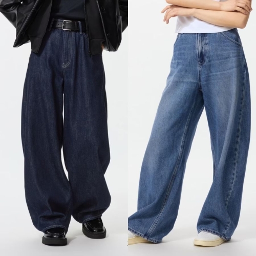 유니클로 배기 커브 진 데님 팬츠 484808