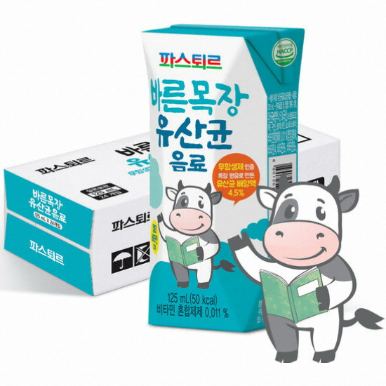 롯데푸드 파스퇴르 바른목장 유산균 음료 125ml