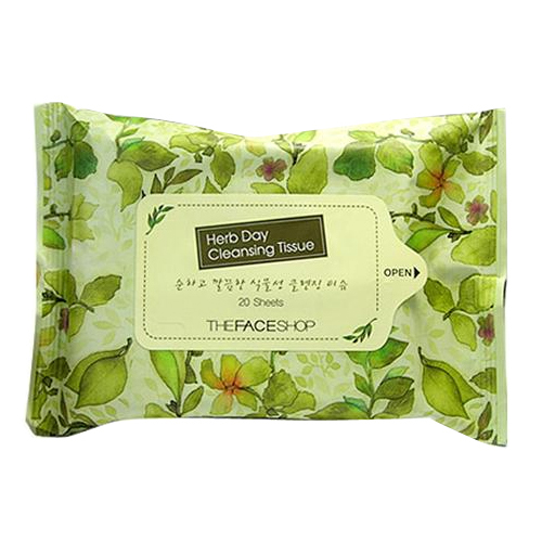 LG생활건강 더페이스샵 허브데이 클렌징 티슈 20매 (1팩)
