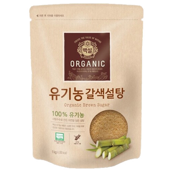 CJ제일제당 백설 유기농 갈색설탕 1kg (12개)