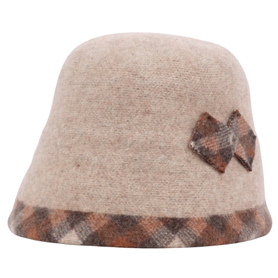 아가타 포인트 체크 양모 벙거지 AG28WBK006_이미지