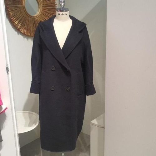 르피타 HC06 고급스러운 더블버튼 울 롱코트 블랙 고급스러운 더블버튼 울 롱코 S45040495_이미지