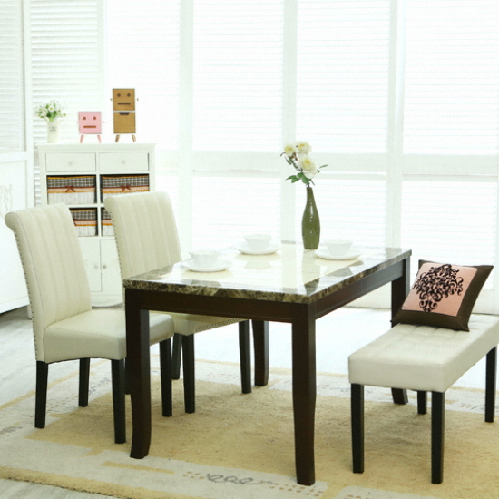 베스트리빙 데미안 토론토 대리석 식탁 1200 (의자2개+벤치1개)