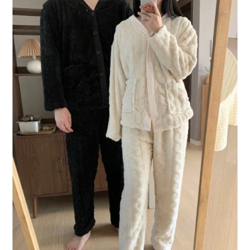 몽글 꽈배기 v넥 가디건 극세사 수면 잠옷 세트