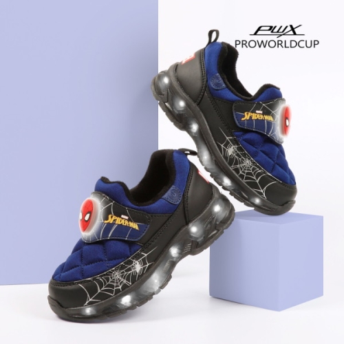 프로월드컵 PWX 키즈 스파이더맨 멀티LED 라이팅방한운동화 ZB_이미지