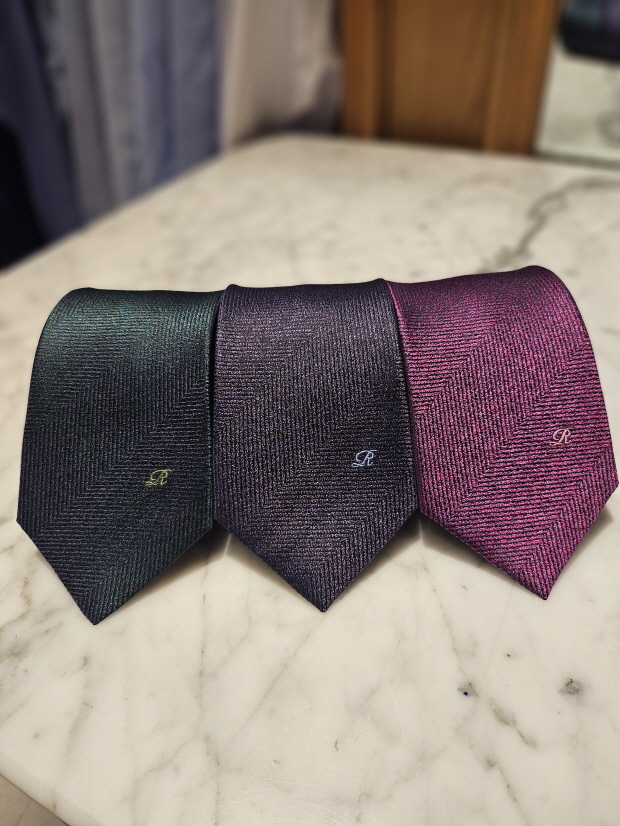 레노마 넥타이 VQSTR1-004GENYPU 헤링본 솔리드 슬림형 넥타이 폭7점5cm길이148cm