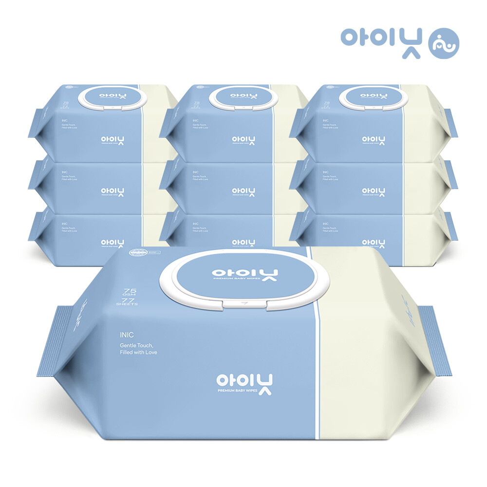 지앤티클린 아이닛 위시블루 물티슈 캡형 77매 (20팩)_이미지