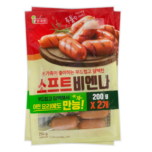 롯데웰푸드 롯데햄 소프트 비엔나 200g