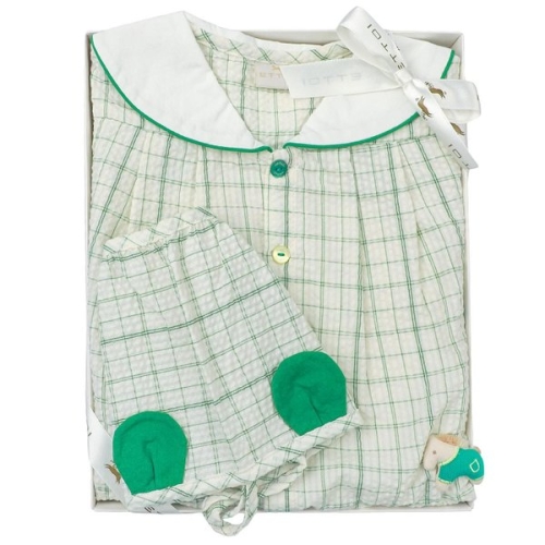 07T327911 출산백일선물 제임스체크바디수트세트 유아/출산/백일//조카선물