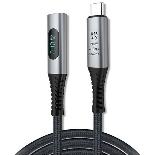 엠비에프 썬더볼트4 40Gbps PD C to C타입 240W 디스플레이 연장 케이블 MBF-U40MF-05 (0.5m)_이미지