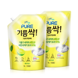 피죤 퓨어 기름싹 레몬라임향 리필 1L (2개)