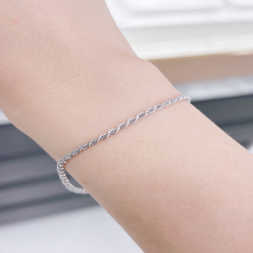 이랜드 로이드 이태리 꼬임 로프 SILVER 팔찌 LLBS23445SWS