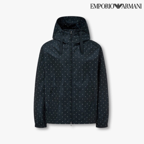 엠포리오 남성 이글 패턴 나일론 후드 자켓 A516110031