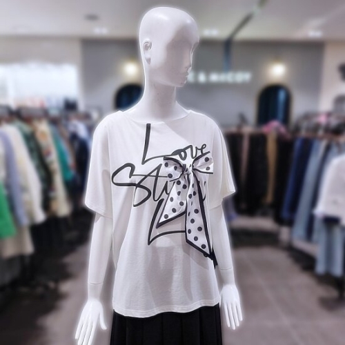 르니앤맥코이 반팔 리본 포인트 티셔츠 MM05TS104