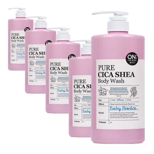 LG생활건강 온더바디 퓨어시카 쉐어 베이비파우더 바디워시 1000ml (6개)