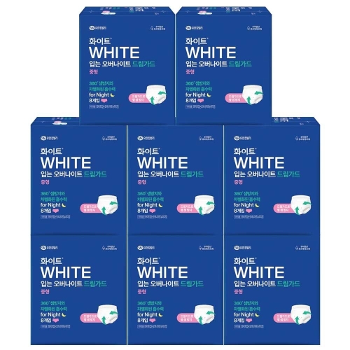 화이트 입는 오버나이트 드림가드 중형 8개 (8팩(64개))_이미지