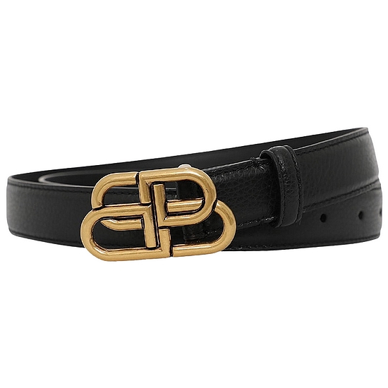 발렌시아가 BB 로고 레더 슬림 벨트 581690 15YVM 1000_이미지