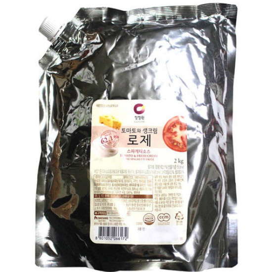 청정원 토마토와 생크림 로제 스파게티 소스 2kg (5개)_이미지