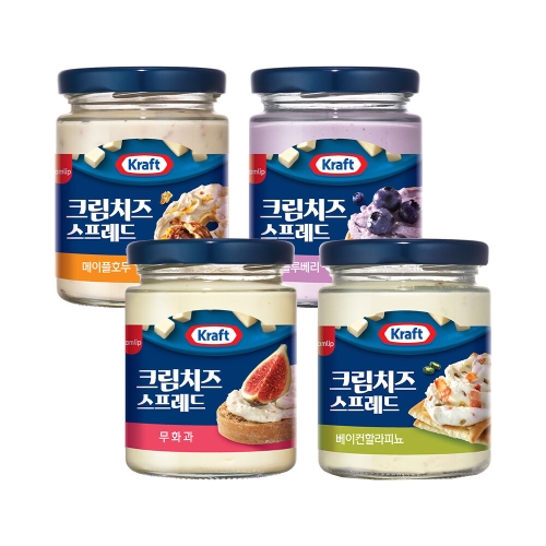 SPC삼립 크래프트 크림치즈 스프레드 무화과 200g 2개 + 메이플호두 200g 2개
