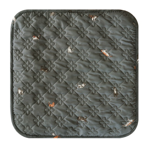  한일닷컴 낭만고양이 그레이 전기방석 (1인용, 44x44cm)