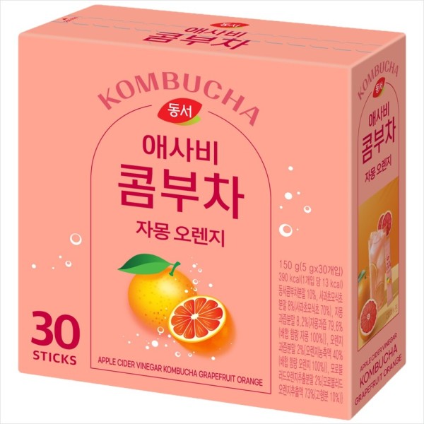 동서식품 애사비 콤부차 자몽 오렌지 30개입이미지입니다. 누르면 해당 게시물로 새창이동합니다.