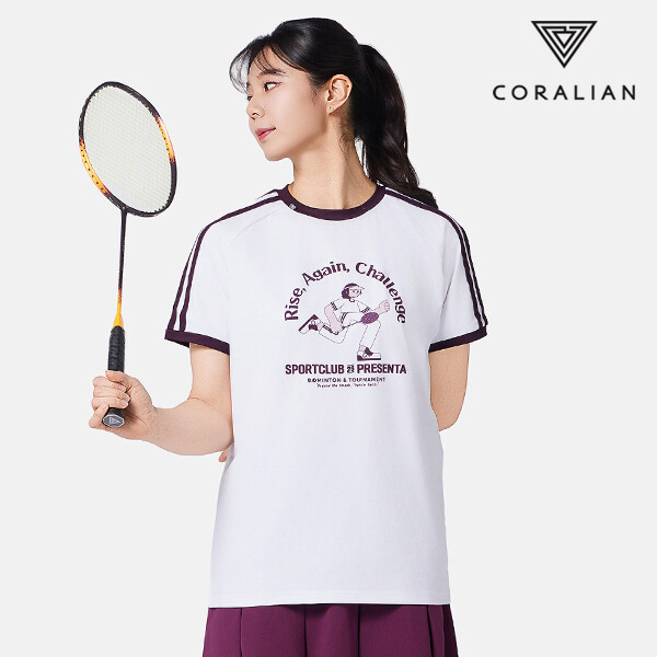 코랄리안 배드민턴 탁구 테니스 피클볼 기능성 반팔 소로나 티셔츠 CDT-X2539