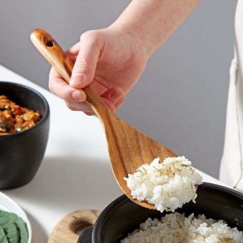 [불명] 마리포사 월넛 원목우드 원형주걱 25cm_이미지